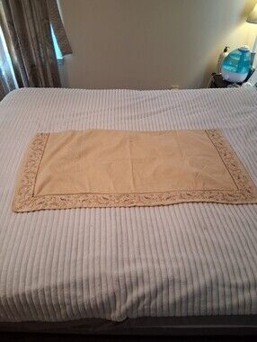 Chris Madden JCPenney 100% Cotton Embroidered Pillow Sham 42" x 23" Beige GUC